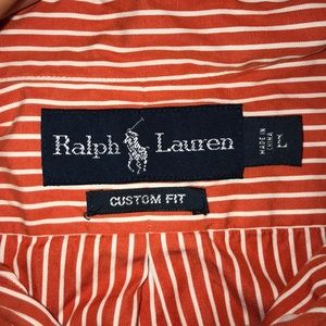 Ralph Lauren Shirts - Orange & white striped Ralph Lauren button down Ralph Lauren Shirts - Orange & white striped Ralph Lauren button down